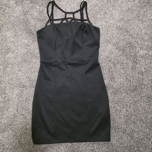 Guess Black Bodycon Dress with Strappy Design